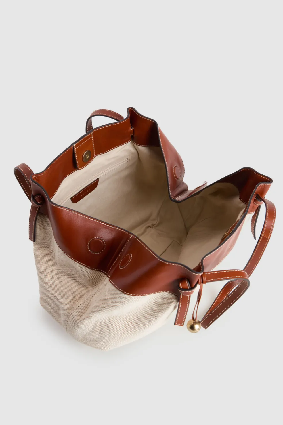 Alana Leather Canvas Tote Bag