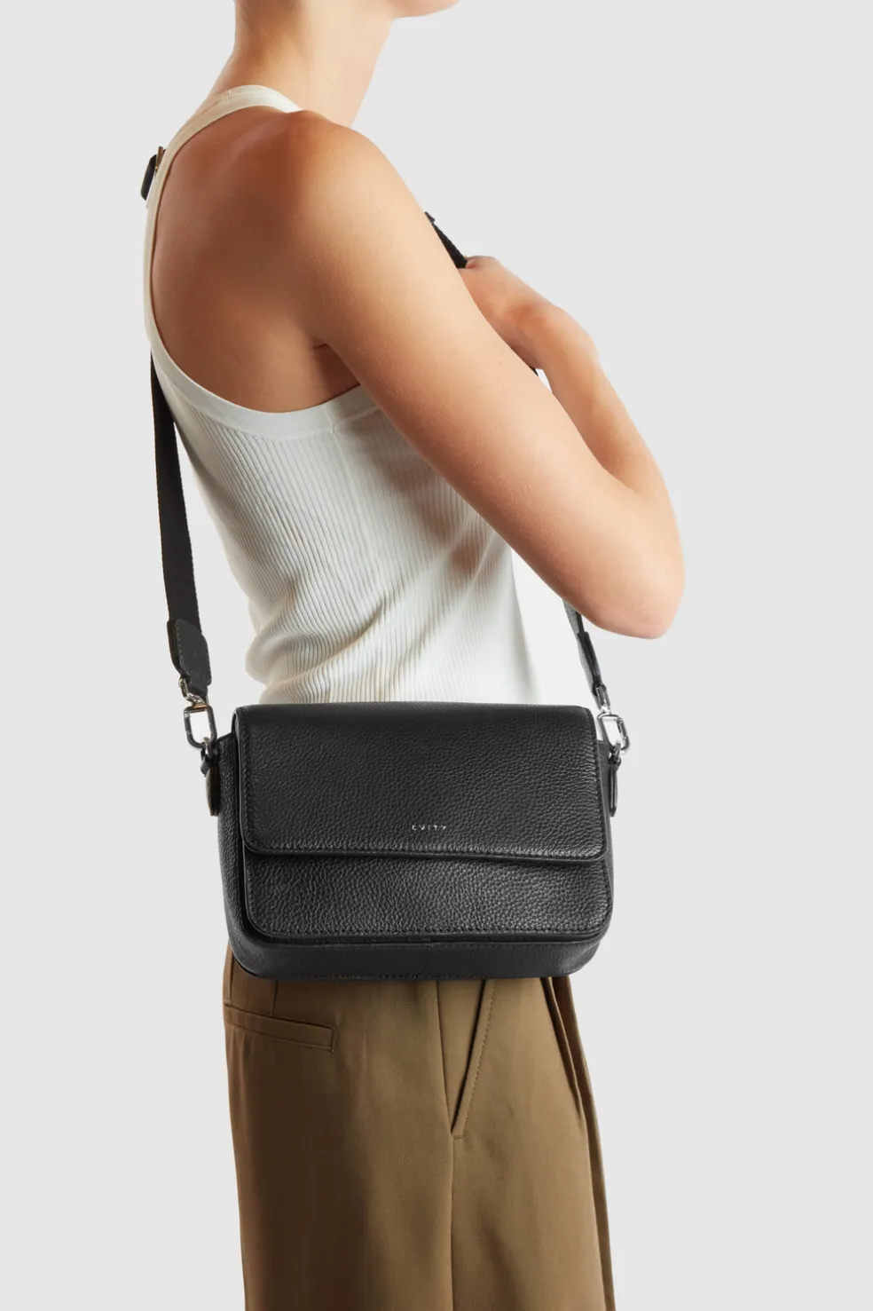 Grace Leather Flap Crossbody Bag