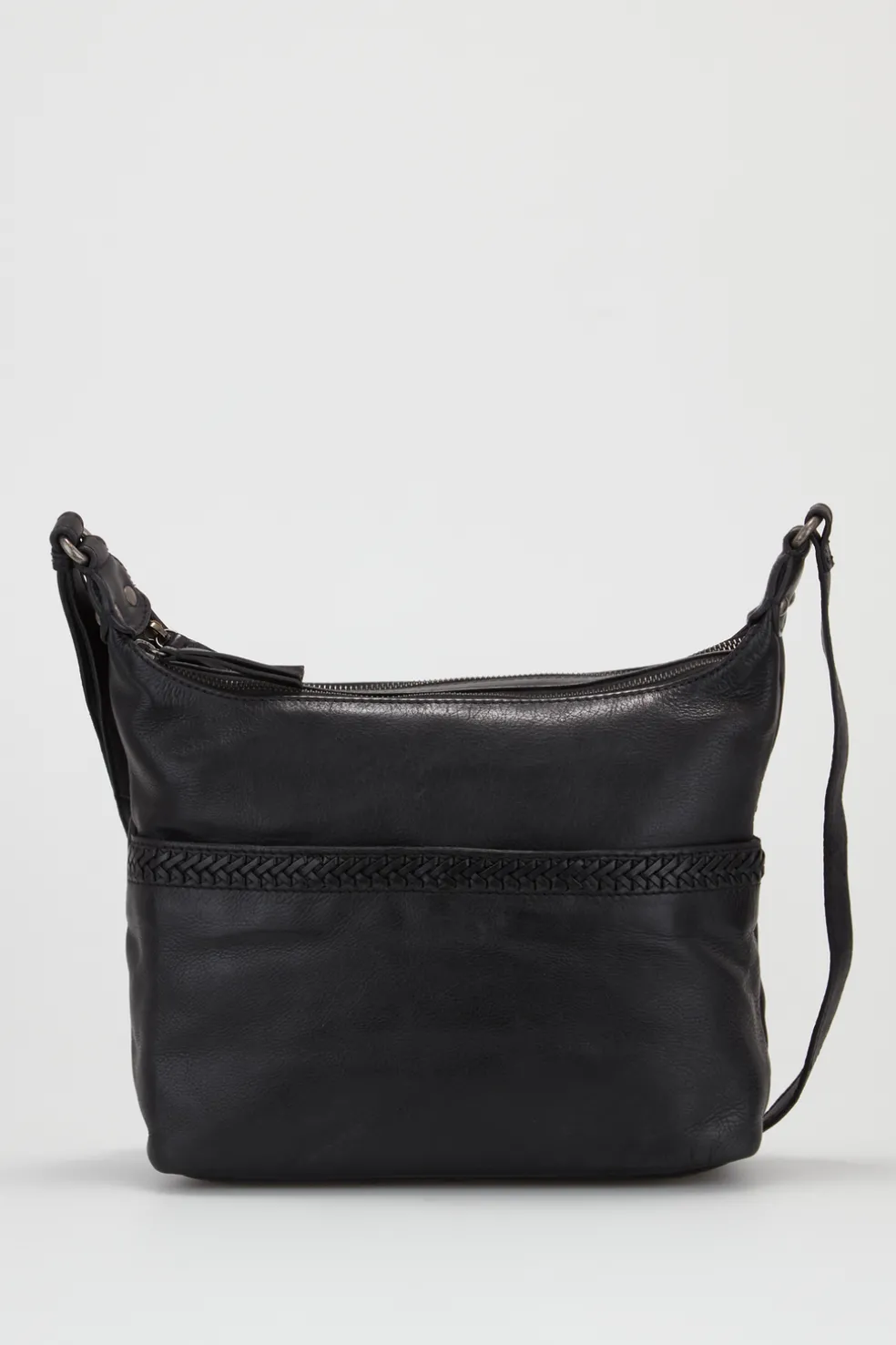 Isla Leather Braided Crossbody Bag