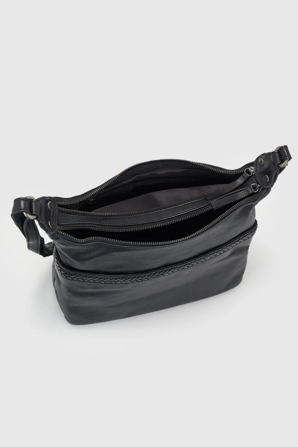 Isla Leather Braided Crossbody Bag