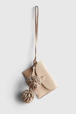 Leather Pom Pom Coin Purse Charm