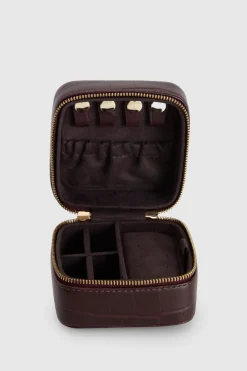 Lila Croc Emboss Jewellery Box