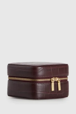 Lila Croc Emboss Jewellery Box