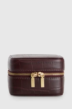 Lila Croc Emboss Jewellery Box