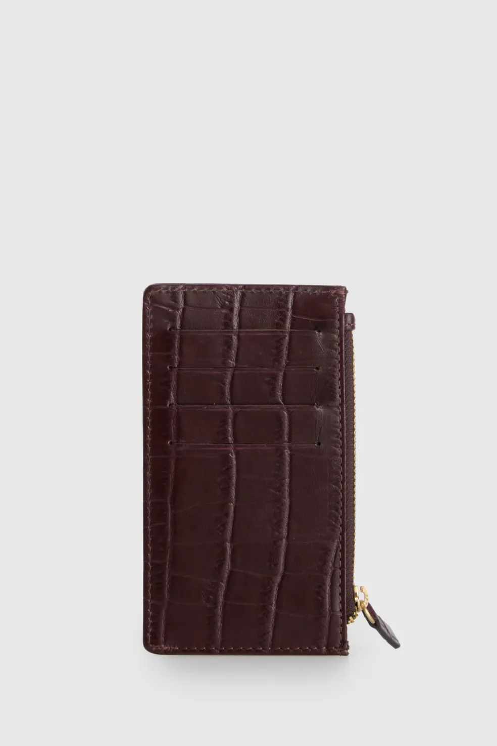Lila Croc Emboss Leather CC Holder