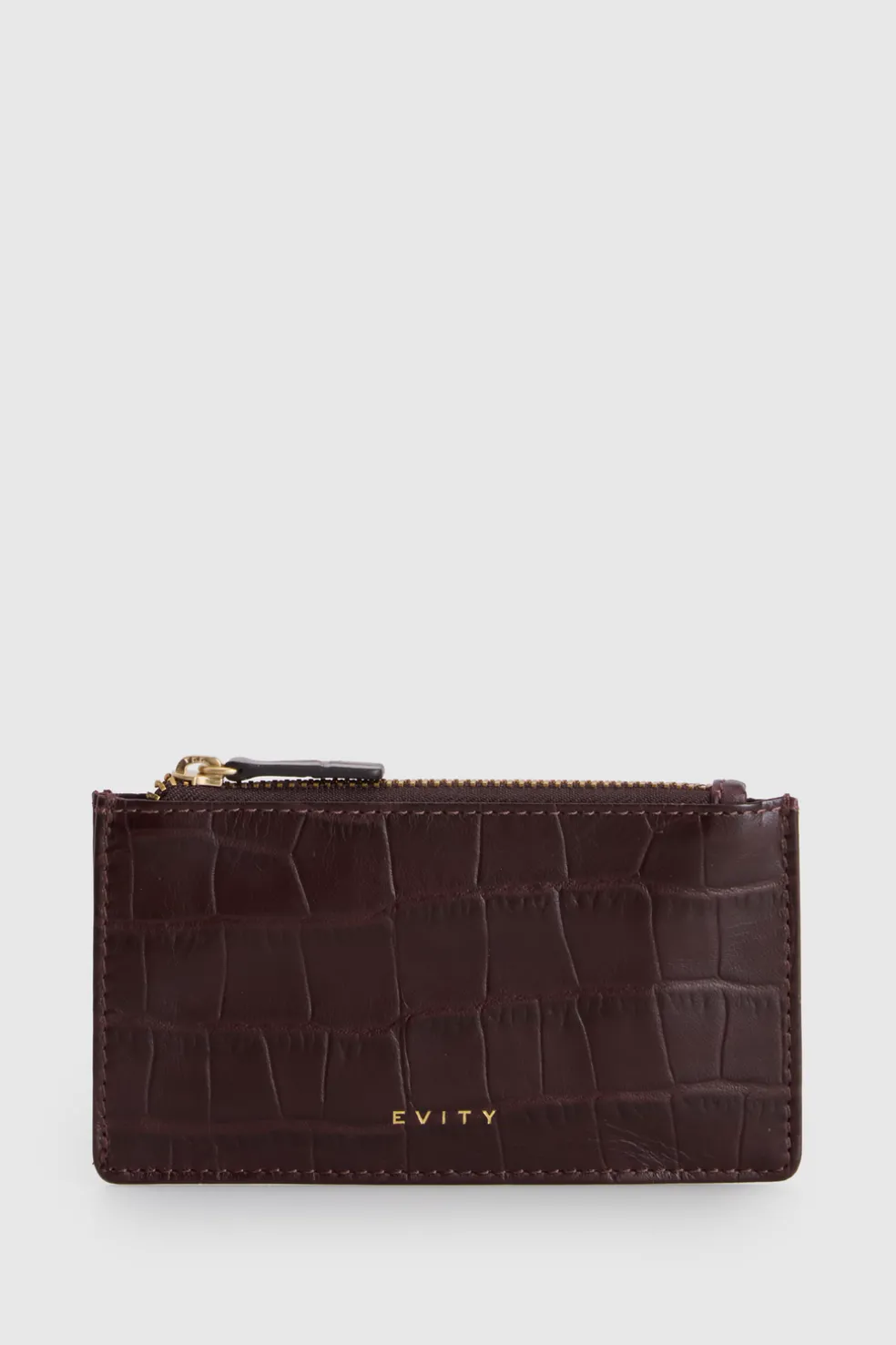 Lila Croc Emboss Leather CC Holder