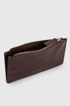 Lila Croc Emboss Leather CC Holder