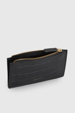 Lila Croc Emboss Leather CC Holder