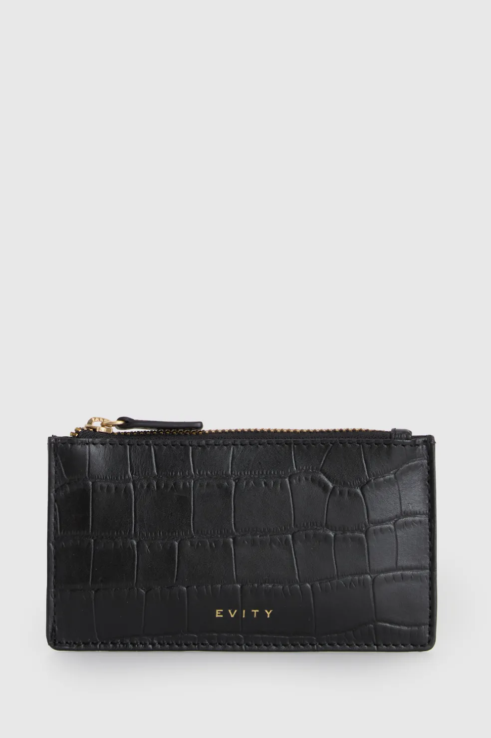 Lila Croc Emboss Leather CC Holder