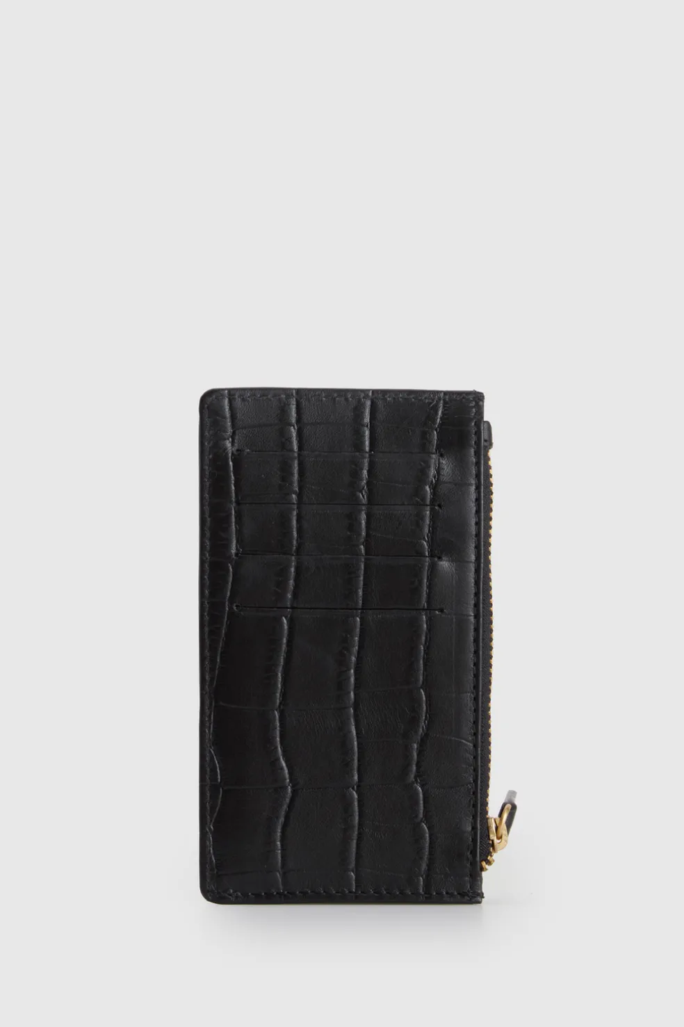 Lila Croc Emboss Leather CC Holder