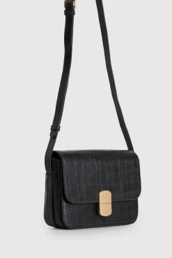 Lila Leather Flap Crossbody Bag