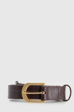 Lila ML Leather Croc Emboss Belt