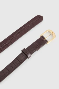Lila ML Leather Croc Emboss Belt