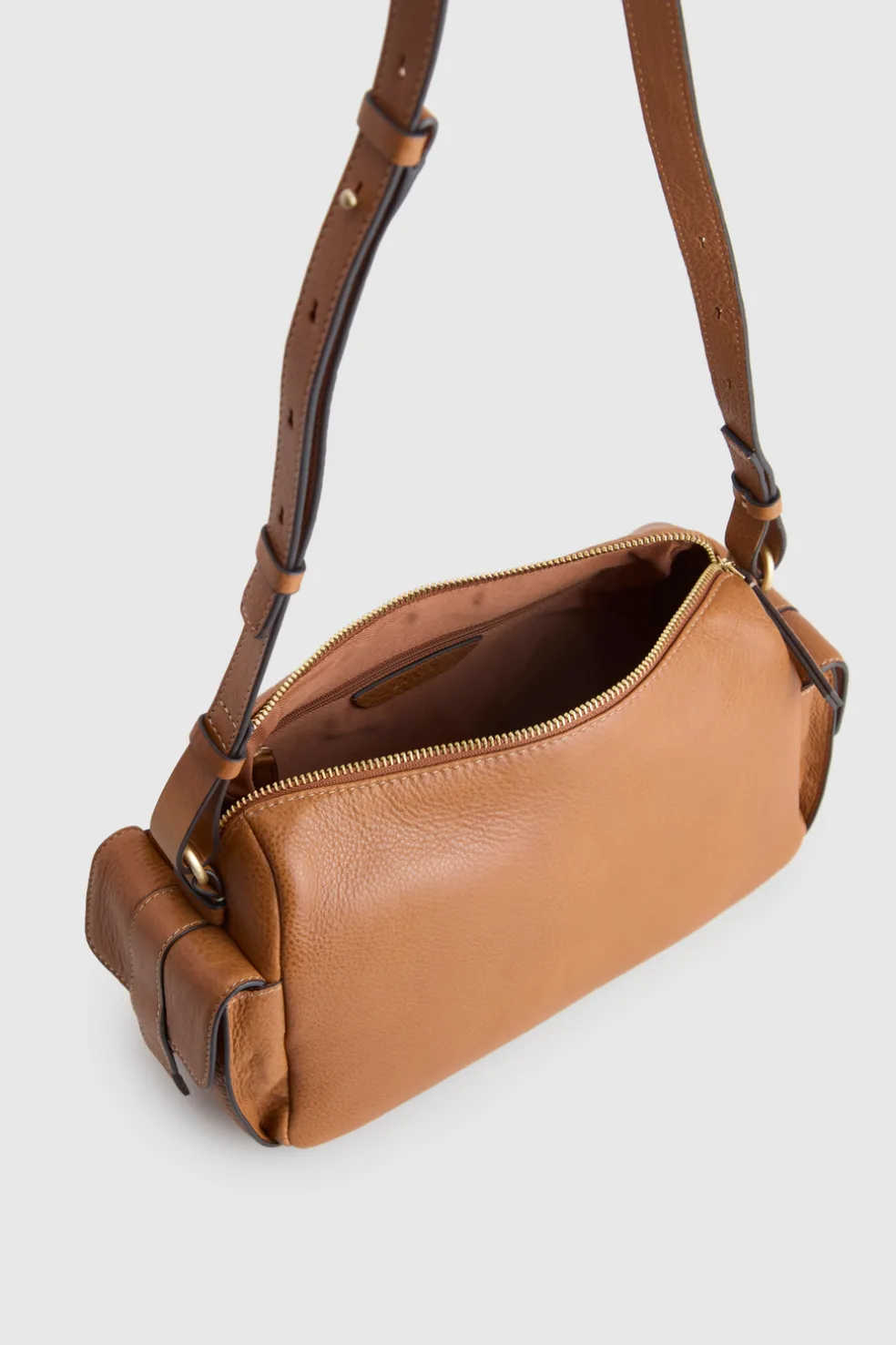 Narda Leather Pocket Crossbody Bag