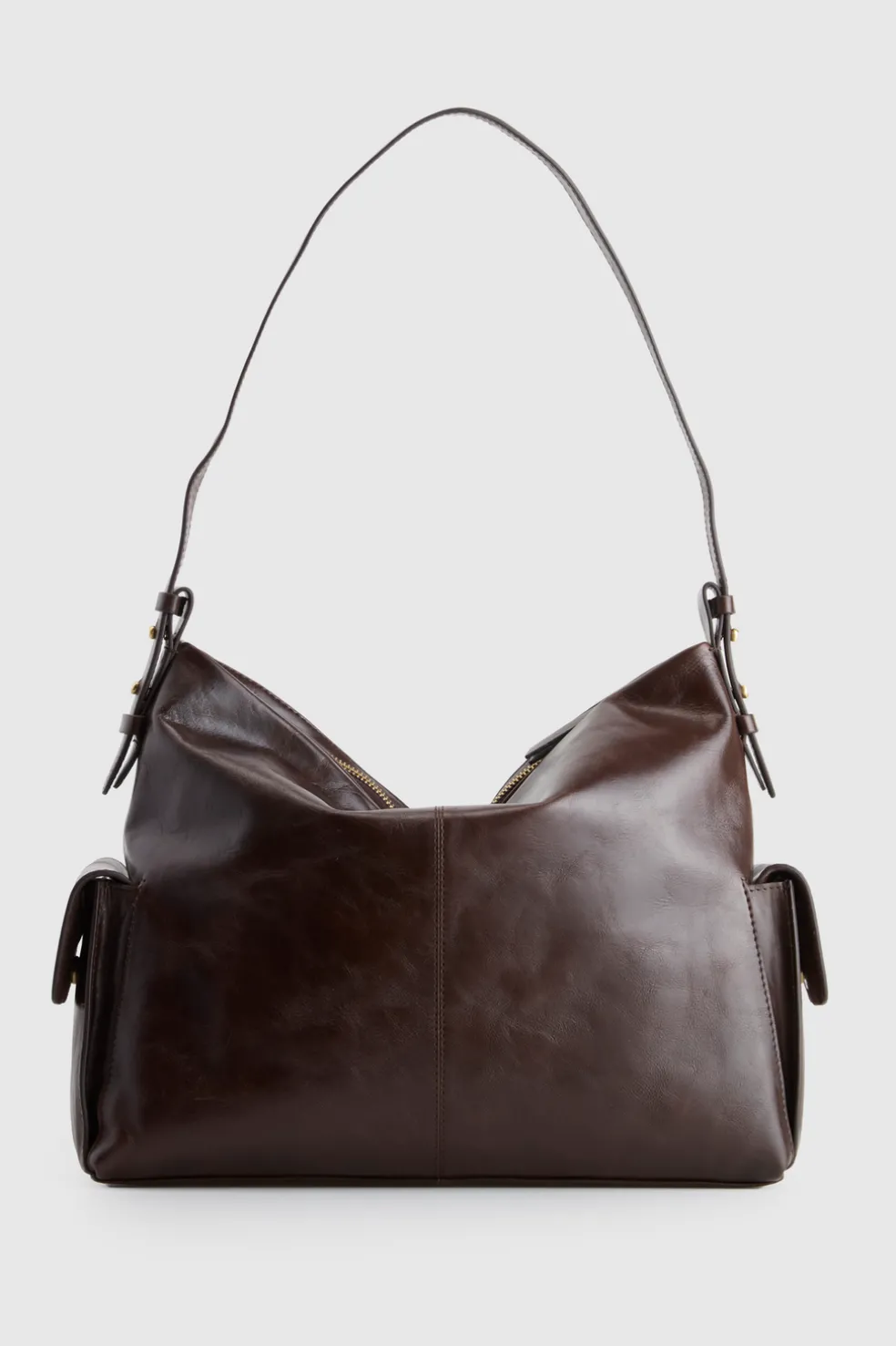 Narda Leather Pocket Hobo Bag