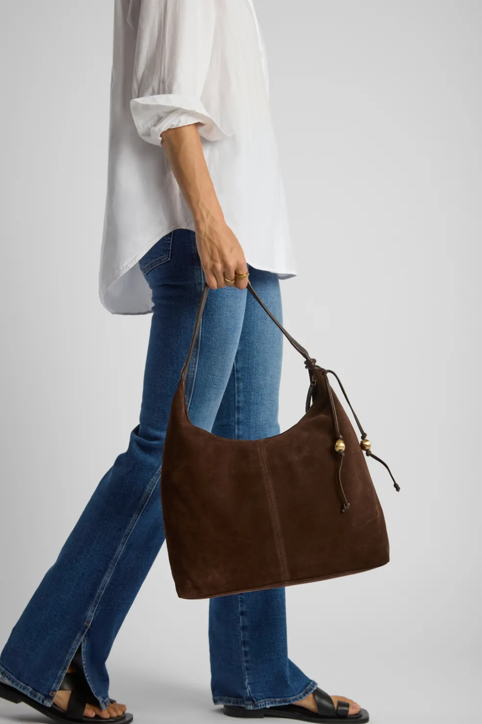 Nina Leather Suede Hobo Bag