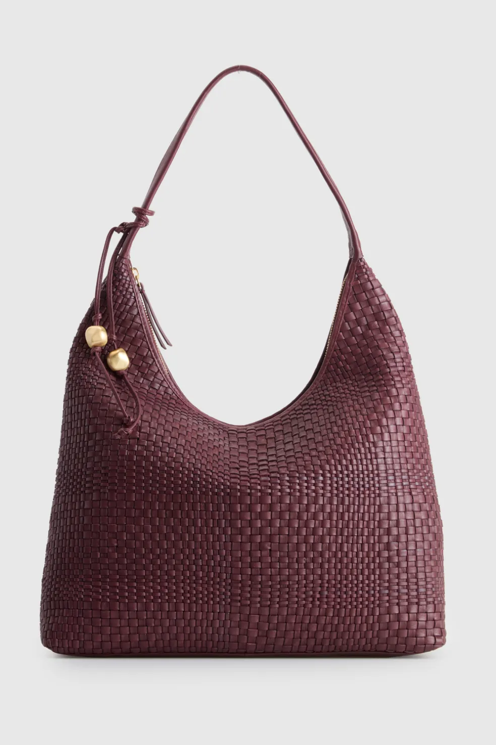 Nina Leather Weave Hobo Bag