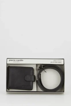 PC RFID Leather Wallet & Belt Gift Set