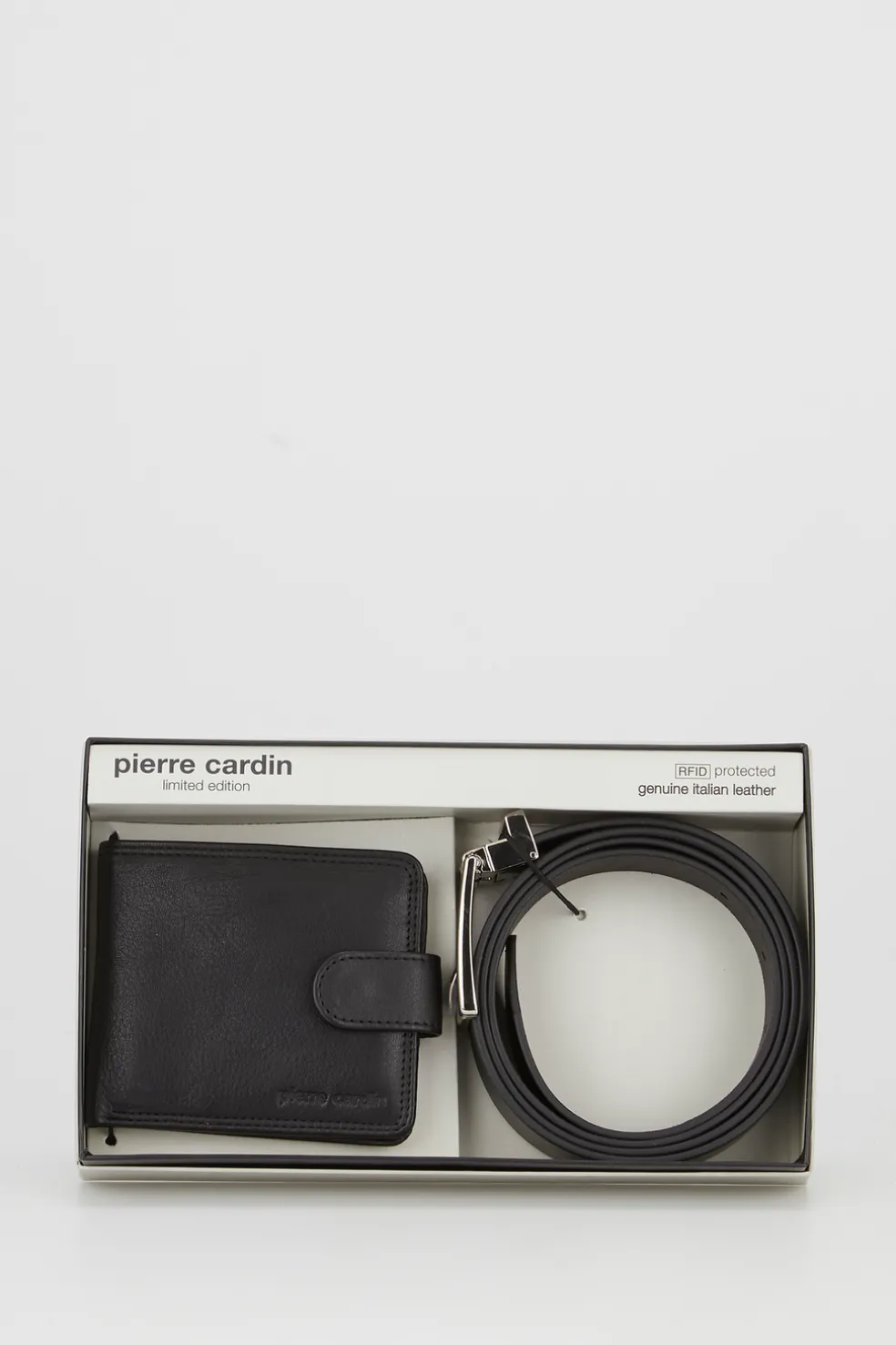PC RFID Leather Wallet & Belt Gift Set