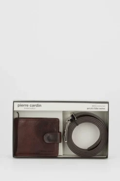 PC RFID Leather Wallet & Belt Gift Set