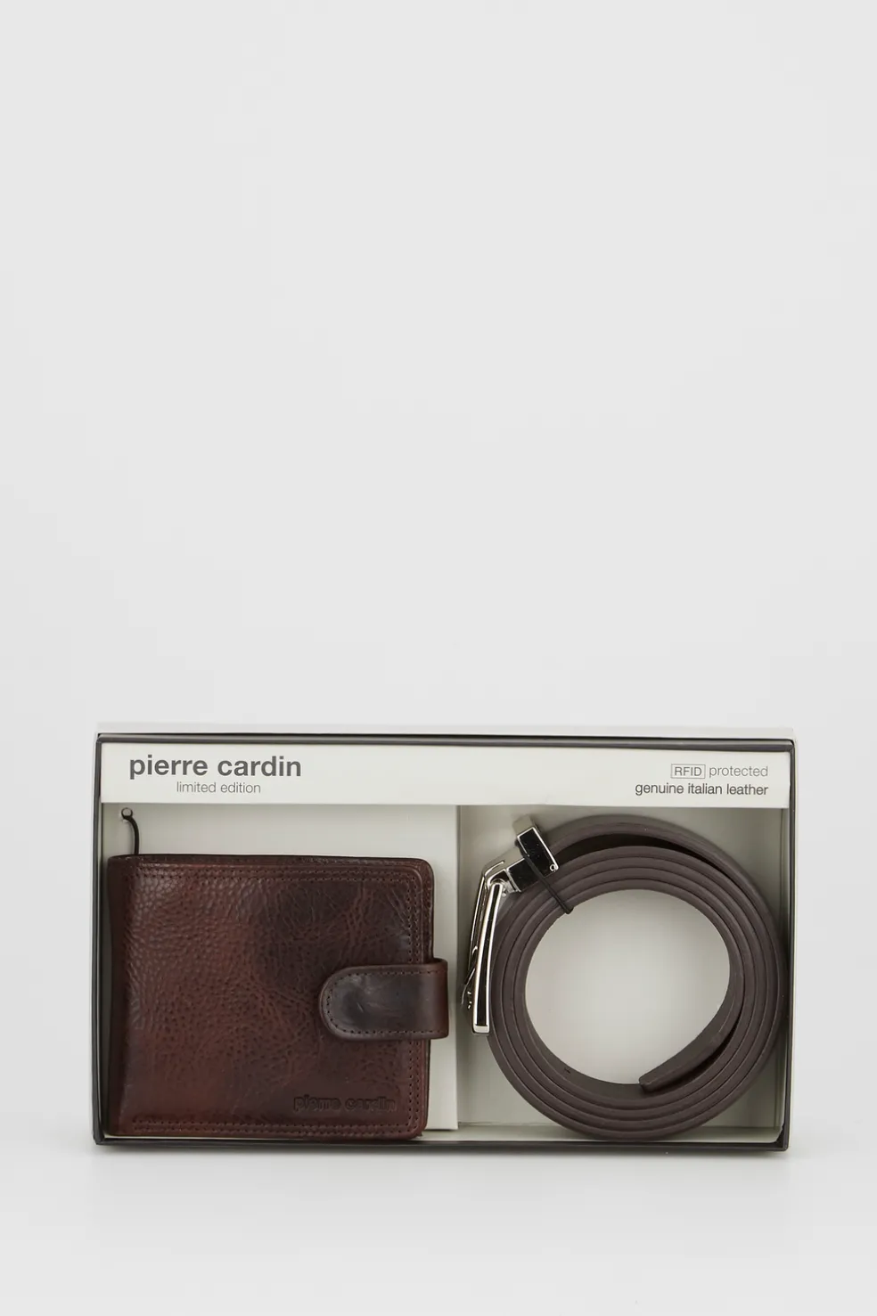 PC RFID Leather Wallet & Belt Gift Set