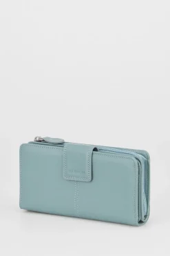 RFID Leather Zip Around Wallet