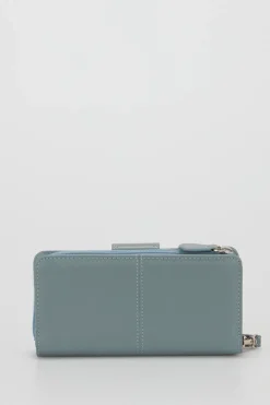 RFID Leather Zip Around Wallet